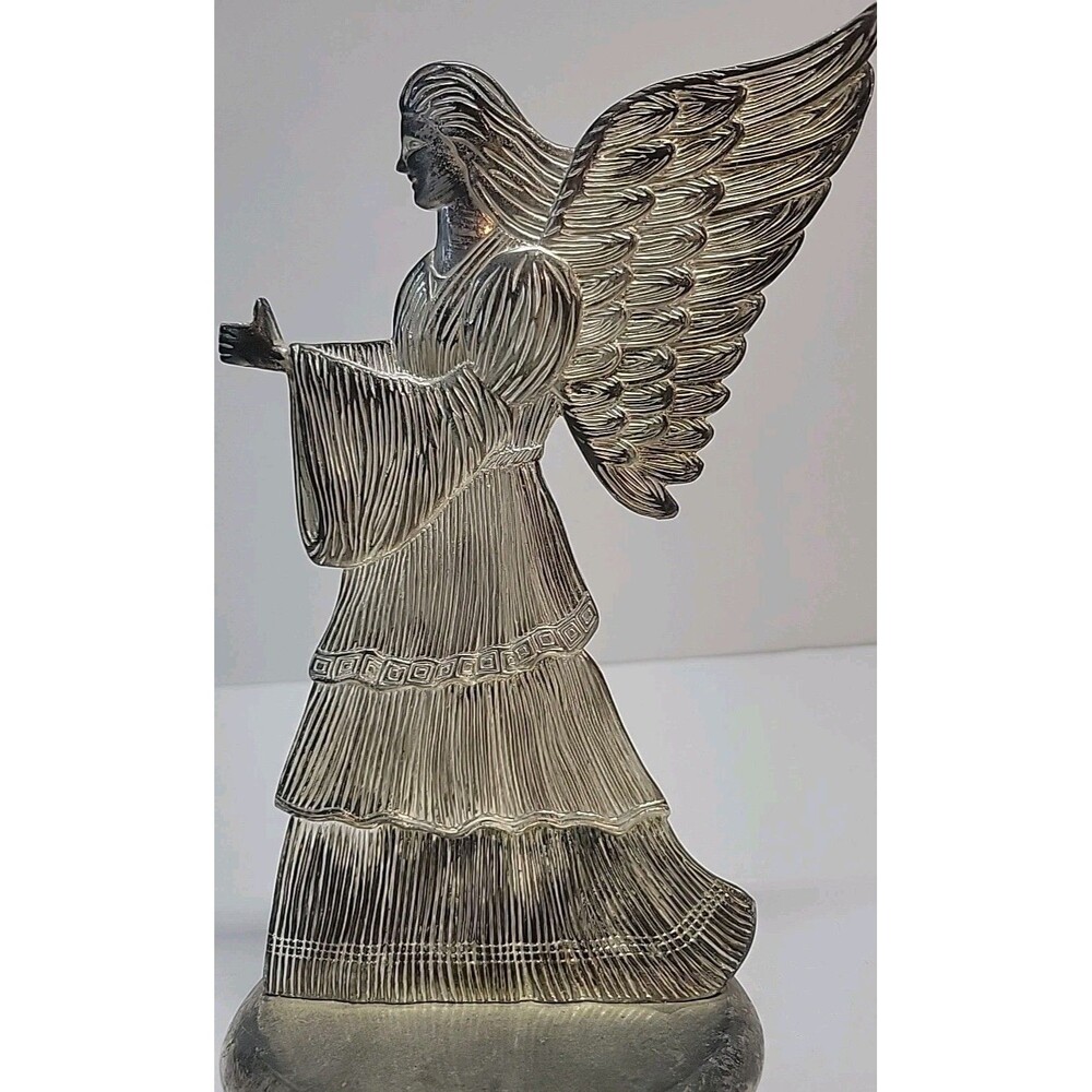 Vintage Angel Shape Taper‎ Candle Holder 9” Silver-plate Art Decor Int Silver Co
